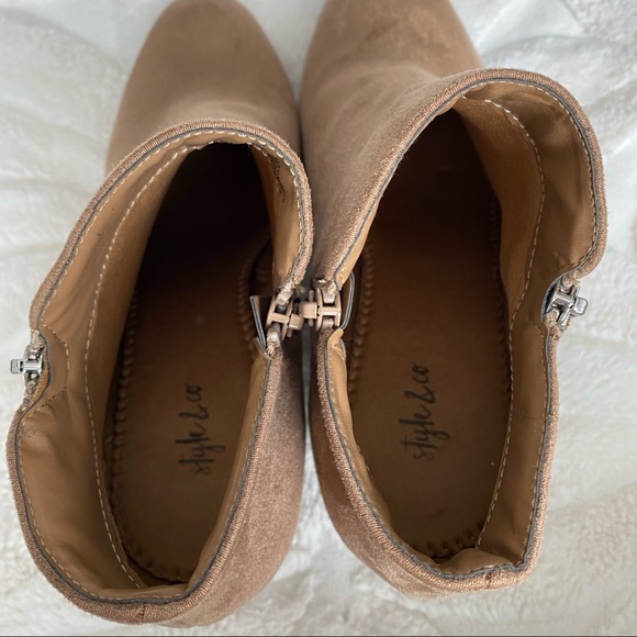 Style & Co. Tan/Cream Heeled Boots Women’s Size 8 - Picture 5 of 11